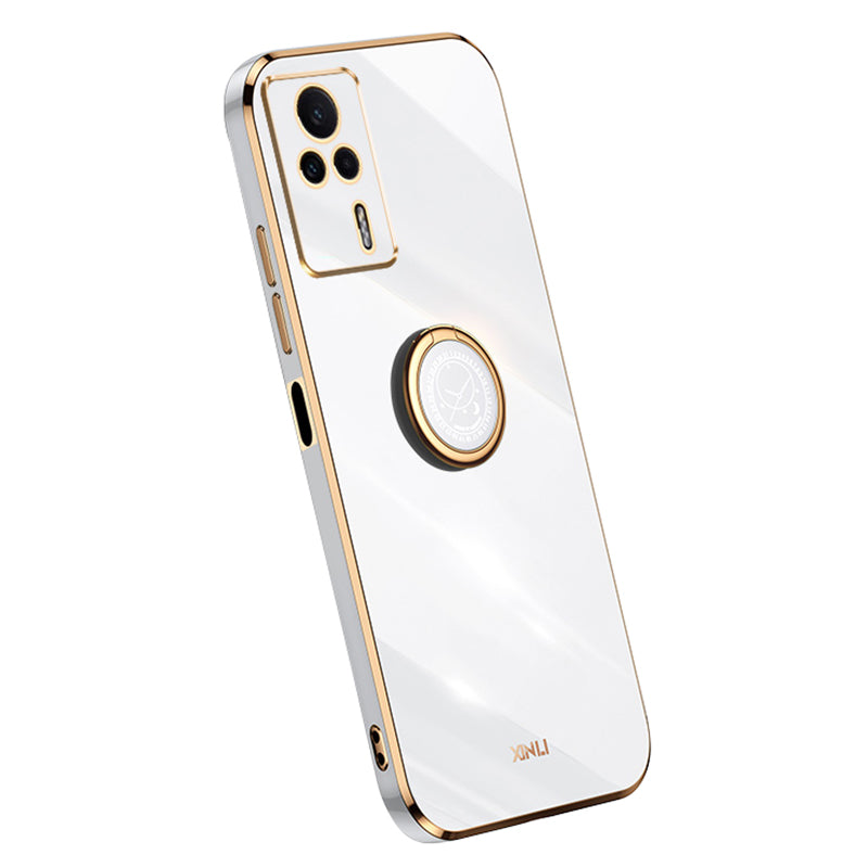 XINLI For Xiaomi Redmi K60E 5G Kickstand TPU Phone Case Ring Holder Phone Cover with Electroplating Golden Edge XINLI For Xiaomi Redmi K60E 5G Kickstand TPU Phone Case Ring Holder Phone Cover with Electroplating Golden Edge